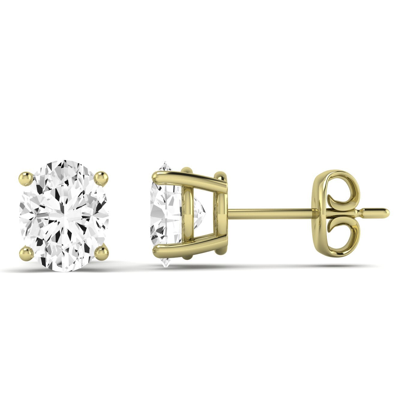 Elowen Oval Cut Diamond Stud Earrings (Clarity Enhanced) yellowgold