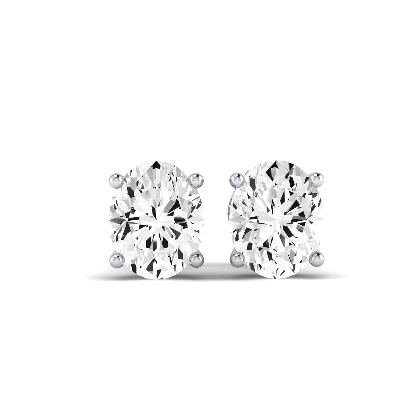 Elowen Oval Cut Diamond Stud Earrings (Clarity Enhanced) whitegold