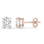 Elowen Oval Cut Moissanite Stud Earrings rosegold