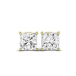 Elowen Princess Cut Moissanite Stud Earrings yellowgold