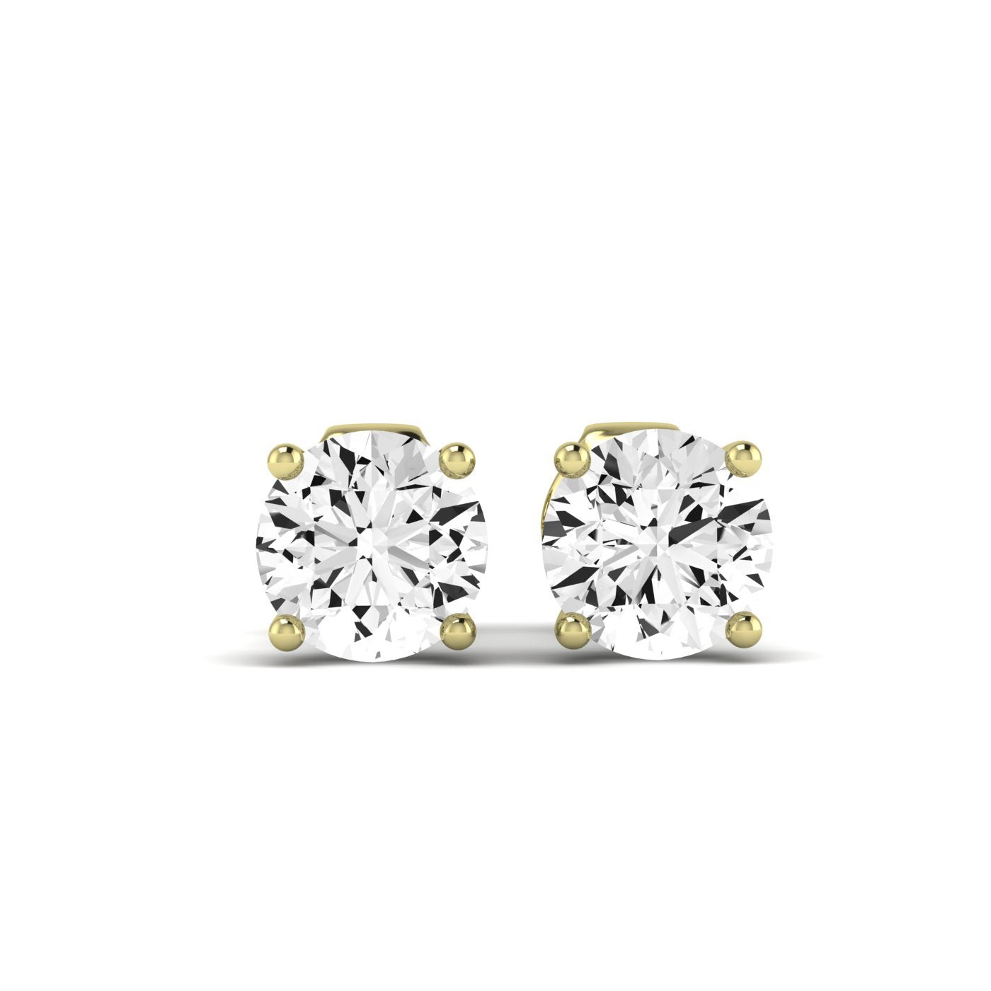 Elowen Round Cut Diamond Stud Earrings (Clarity Enhanced) yellowgold