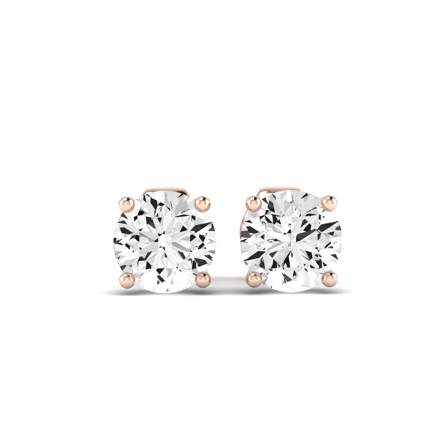 Elowen Round Cut Diamond Stud Earrings (Clarity Enhanced) rosegold