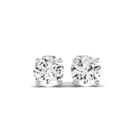 Elowen Round Cut Diamond Stud Earrings (Clarity Enhanced) whitegold