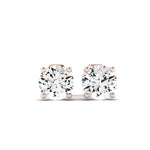 Elowen Round Cut Diamond Stud Earrings (Clarity Enhanced) rosegold