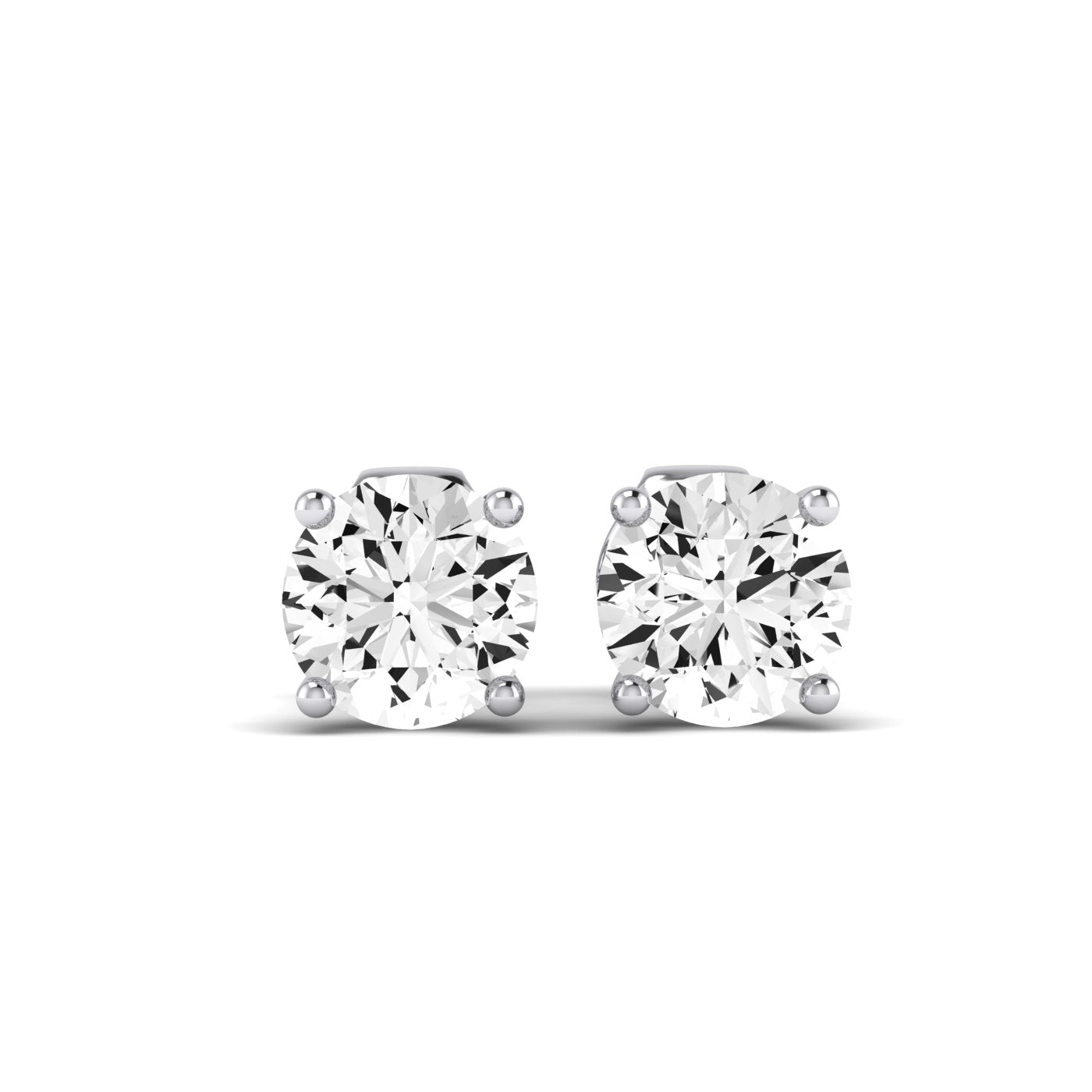 Elowen Round Cut Moissanite Stud Earrings whitegold