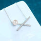 Emani Moissanite & Pearl Necklace whitegold