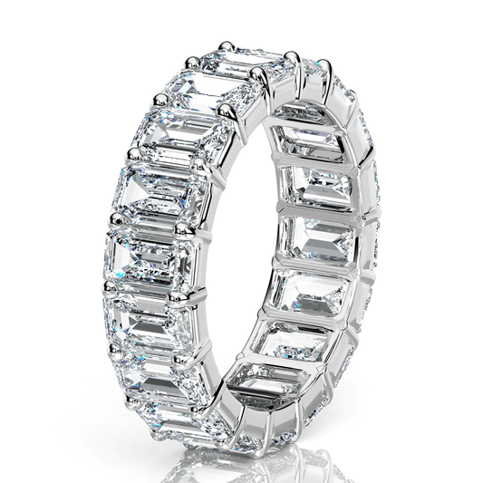 Emerald Cut Lab Diamond Eternity Band