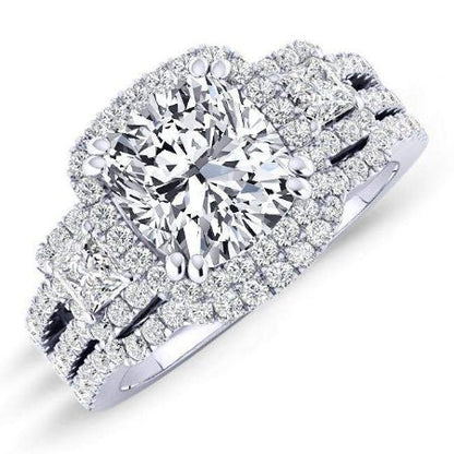 Erica Cushion Moissanite Bridal Set whitegold