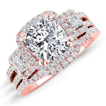 Erica Cushion Moissanite Bridal Set rosegold