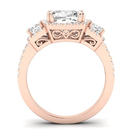 Erica Diamond Matching Band Only (does Not Include Engagement Ring) For Ring With Cushion Center rosegold