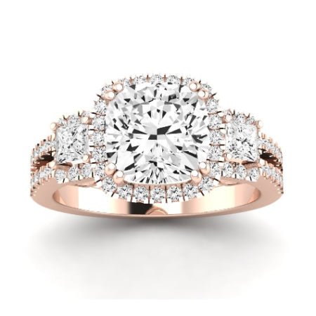 Erica Diamond Matching Band Only (does Not Include Engagement Ring) For Ring With Cushion Center rosegold