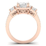 Erica Diamond Matching Band Only (does Not Include Engagement Ring) For Ring With Emerald Center rosegold