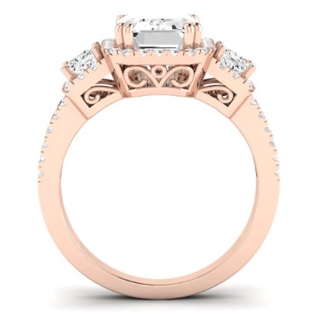 Erica Diamond Matching Band Only (does Not Include Engagement Ring) For Ring With Emerald Center rosegold