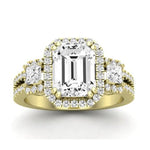 Erica Diamond Matching Band Only (does Not Include Engagement Ring) For Ring With Emerald Center yellowgold