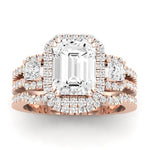 Erica Diamond Matching Band Only (does Not Include Engagement Ring) For Ring With Emerald Center rosegold