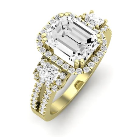 Erica Diamond Matching Band Only (does Not Include Engagement Ring) For Ring With Emerald Center yellowgold