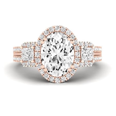 Erica Diamond Matching Band Only (does Not Include Engagement Ring) For Ring With Oval Center rosegold