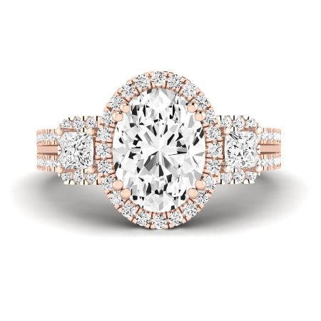 Erica Diamond Matching Band Only (does Not Include Engagement Ring) For Ring With Oval Center rosegold