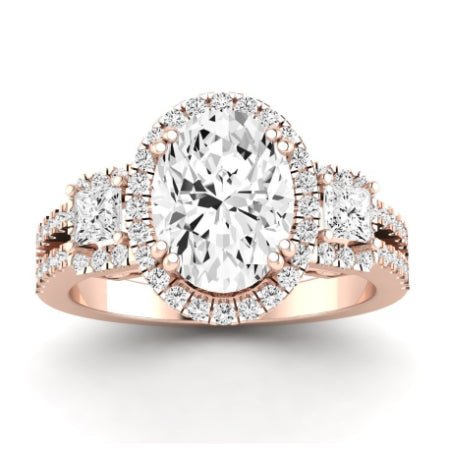 Erica Diamond Matching Band Only (does Not Include Engagement Ring) For Ring With Oval Center rosegold