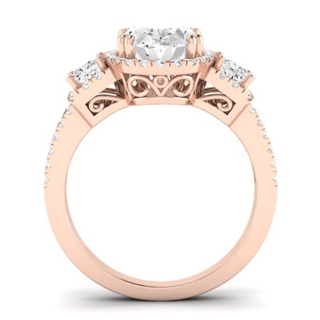 Erica Diamond Matching Band Only (does Not Include Engagement Ring) For Ring With Oval Center rosegold