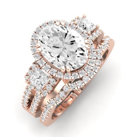 Erica Diamond Matching Band Only (does Not Include Engagement Ring) For Ring With Oval Center rosegold