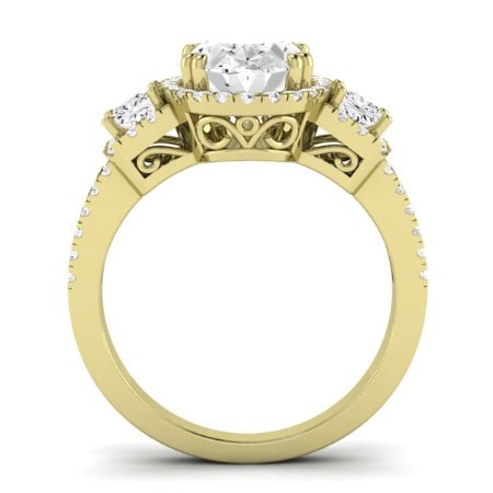 Erica Diamond Matching Band Only (does Not Include Engagement Ring) For Ring With Oval Center yellowgold