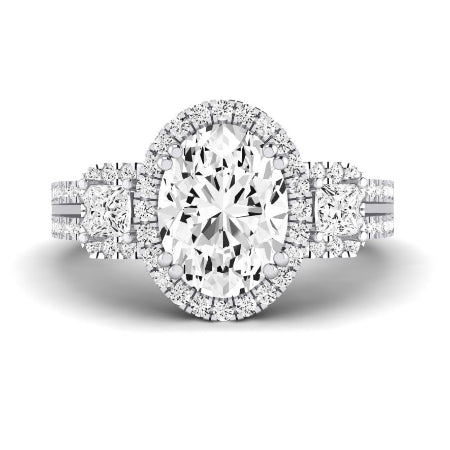 Erica Diamond Matching Band Only (does Not Include Engagement Ring) For Ring With Oval Center whitegold