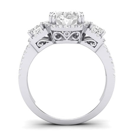 Erica Diamond Matching Band Only (does Not Include Engagement Ring) For Ring With Oval Center whitegold