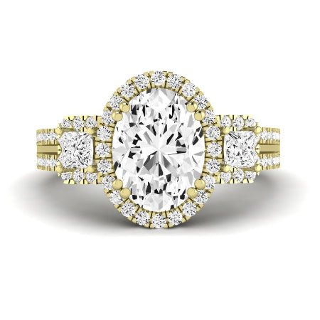 Erica Diamond Matching Band Only (does Not Include Engagement Ring) For Ring With Oval Center yellowgold