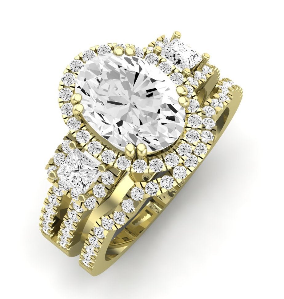 Erica Diamond Matching Band Only (does Not Include Engagement Ring) For Ring With Oval Center yellowgold