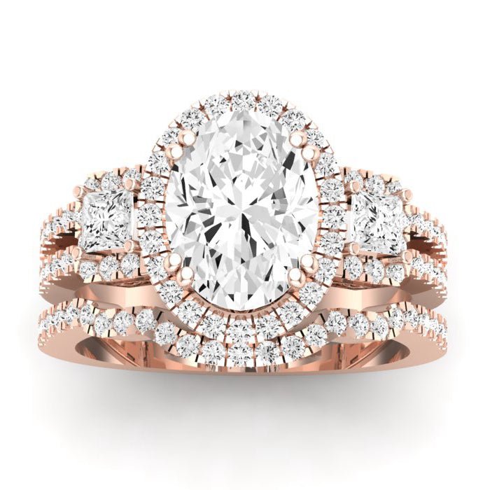 Erica Diamond Matching Band Only (does Not Include Engagement Ring) For Ring With Oval Center rosegold