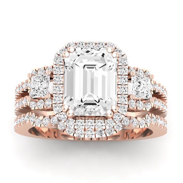 Erica Emerald Diamond Bridal Set (Lab Grown Igi Cert) rosegold