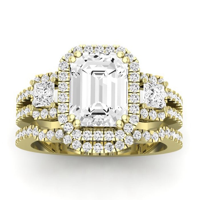 Erica Emerald Diamond Bridal Set (Lab Grown Igi Cert) yellowgold