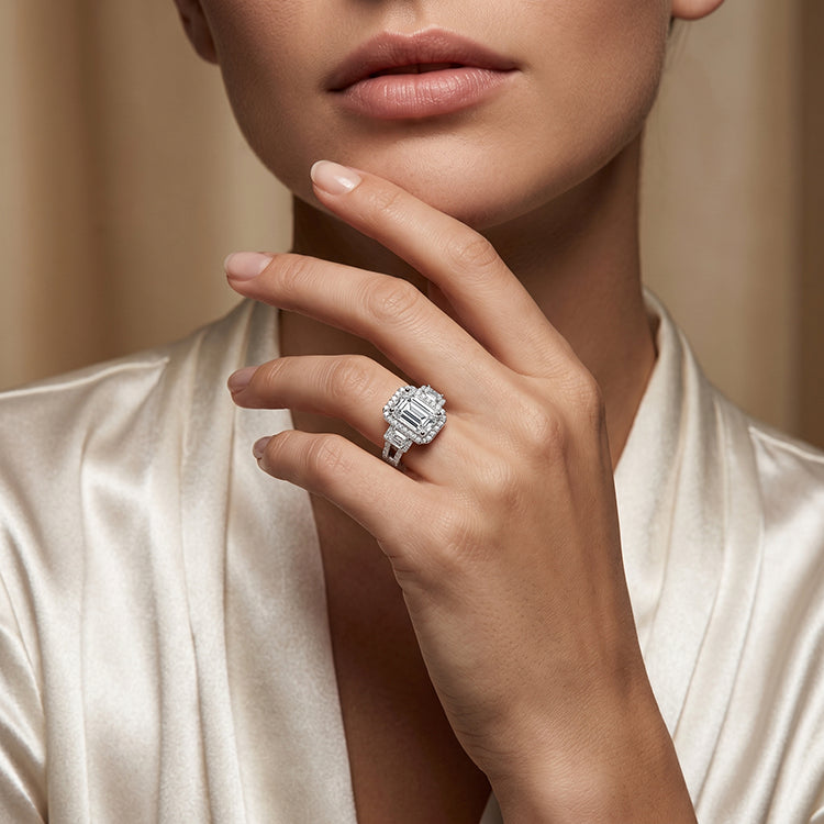 Erica - GIA Natural Emerald Diamond Engagement Ring