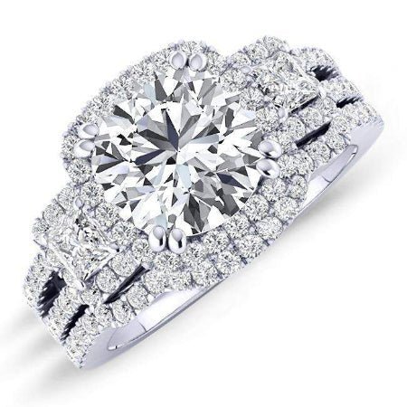3.00 ct - Erica - GIA Natural Round Diamond Bridal Set