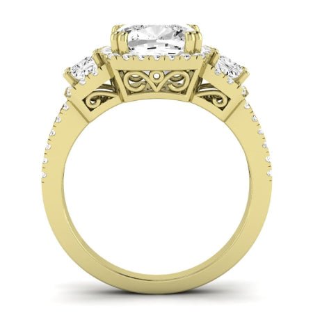 Erica Diamond Matching Band Only (does Not Include Engagement Ring) For Ring With Cushion Center yellowgold