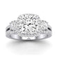 Erica Diamond Matching Band Only (does Not Include Engagement Ring) For Ring With Cushion Center whitegold