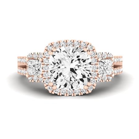 Erica Diamond Matching Band Only (does Not Include Engagement Ring) For Ring With Cushion Center rosegold