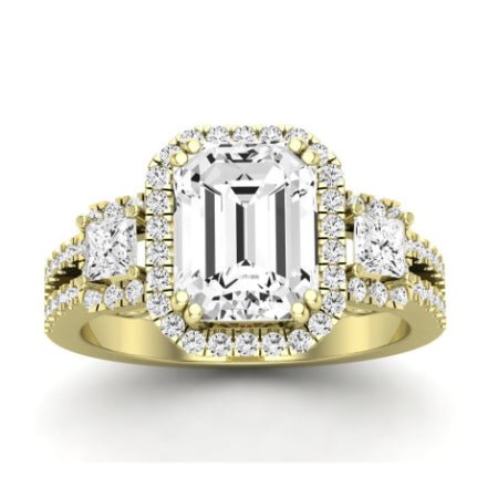 Erica Diamond Matching Band Only (does Not Include Engagement Ring) For Ring With Emerald Center yellowgold