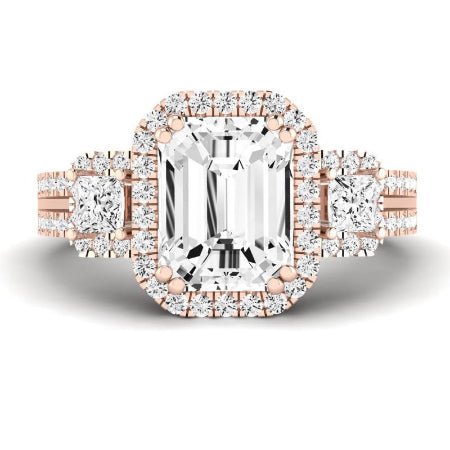 Erica Diamond Matching Band Only (does Not Include Engagement Ring) For Ring With Emerald Center rosegold