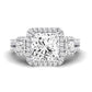 Erica Diamond Matching Band Only (does Not Include Engagement Ring) For Ring With Princess Center whitegold