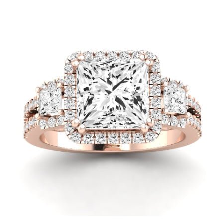 Erica Diamond Matching Band Only (does Not Include Engagement Ring) For Ring With Princess Center rosegold