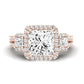 Erica Diamond Matching Band Only (does Not Include Engagement Ring) For Ring With Princess Center rosegold