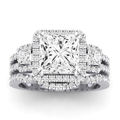 Erica Diamond Matching Band Only (does Not Include Engagement Ring) For Ring With Princess Center whitegold