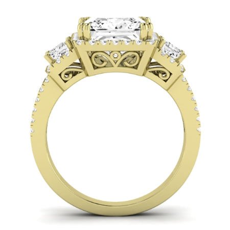 Erica Diamond Matching Band Only (does Not Include Engagement Ring) For Ring With Princess Center yellowgold