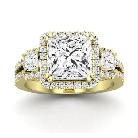 Erica Diamond Matching Band Only (does Not Include Engagement Ring) For Ring With Princess Center yellowgold