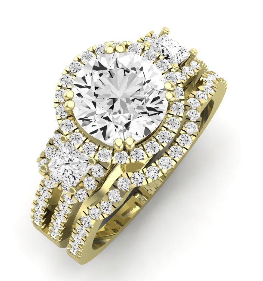 Erica Diamond Matching Band Only (does Not Include Engagement Ring) For Ring With Round Center yellowgold
