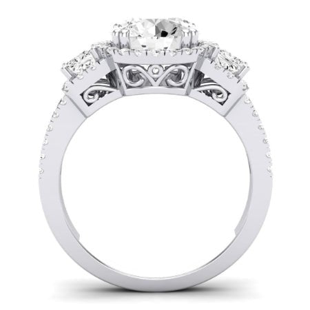 Erica Diamond Matching Band Only (does Not Include Engagement Ring) For Ring With Round Center whitegold