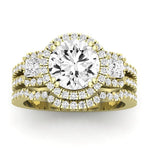 Erica Diamond Matching Band Only (does Not Include Engagement Ring) For Ring With Round Center yellowgold