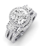 Erica Diamond Matching Band Only (does Not Include Engagement Ring) For Ring With Round Center whitegold